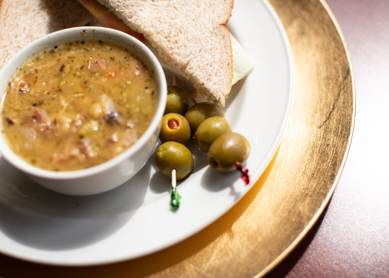 the wellington home gallery soup and sandwich with olives