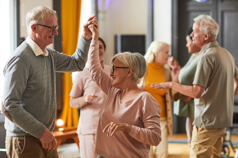 Seniors Dancing at an Independent or Assisted Living Community in Medicine Hat