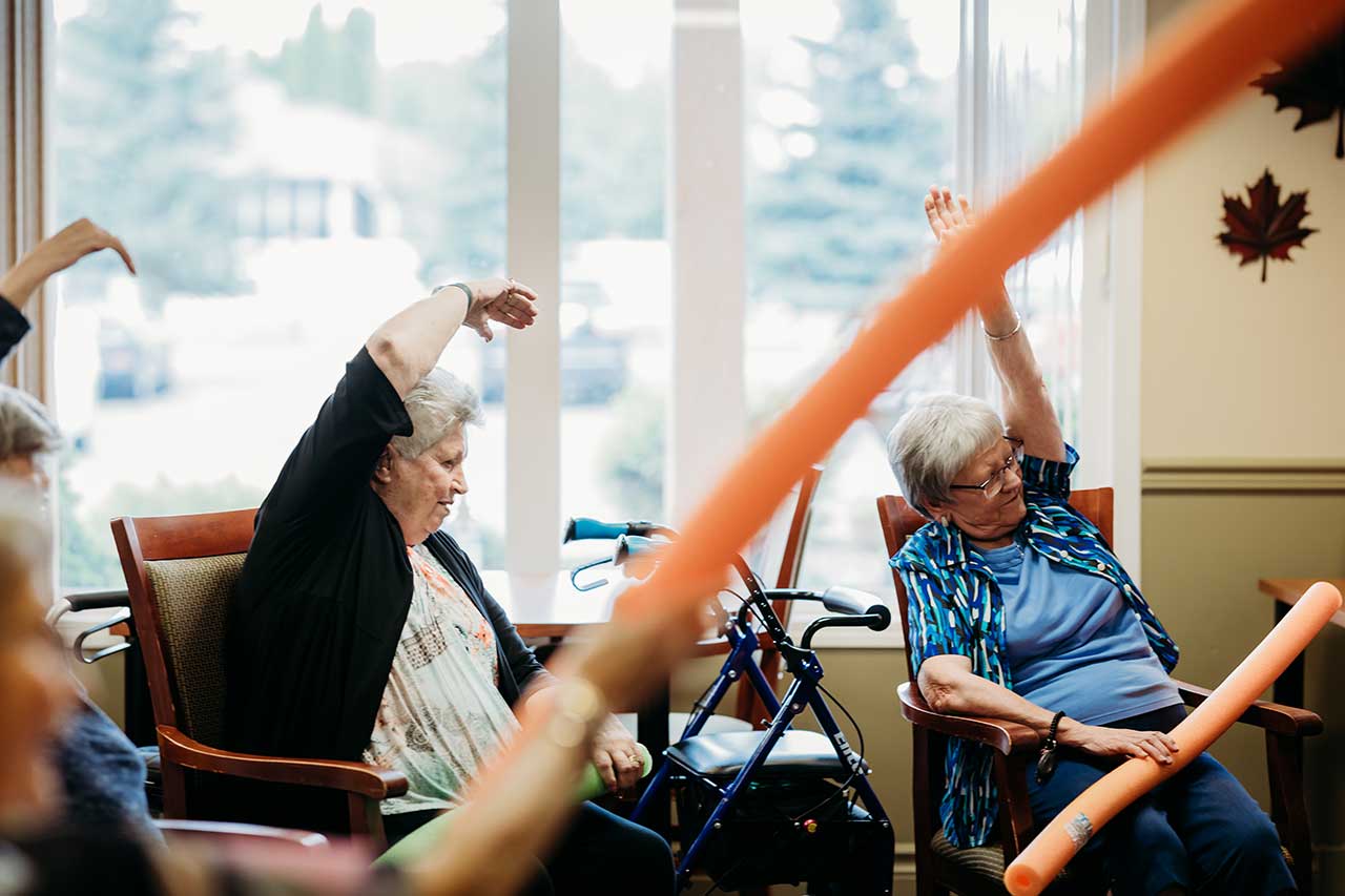 the wellington retirement residence happy seniors fitness stretching