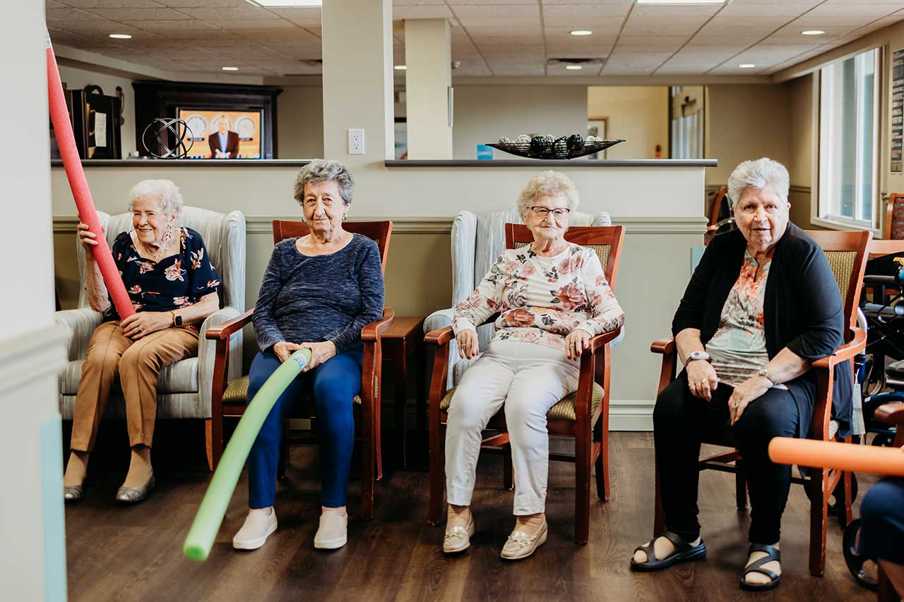 the wellington retirement residence happy seniors fitness time